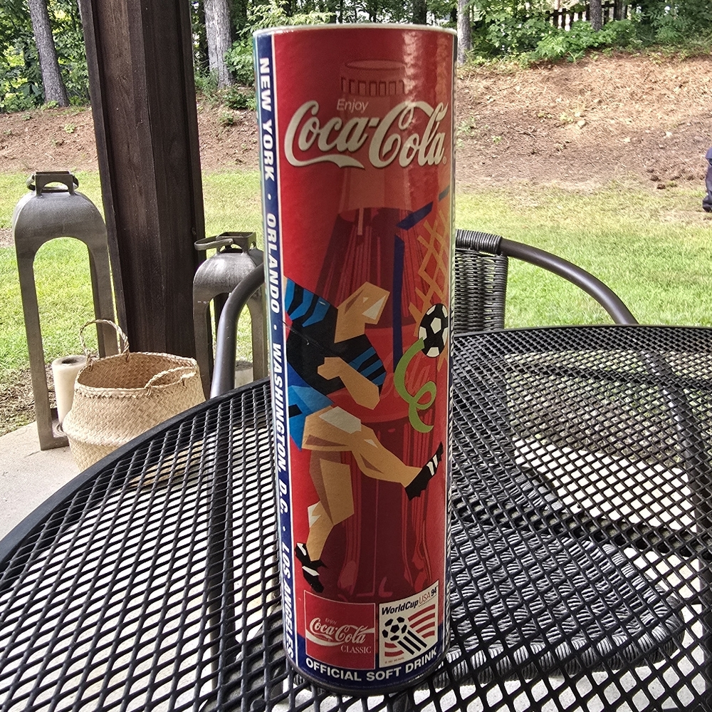 1994 USA Soccer World Cup Coca Cola Tube Piggy Bank/Coin Bank - Picture 3 of 8